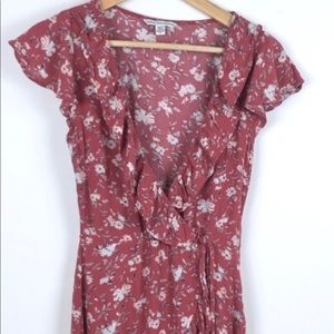 AEO red floral dress